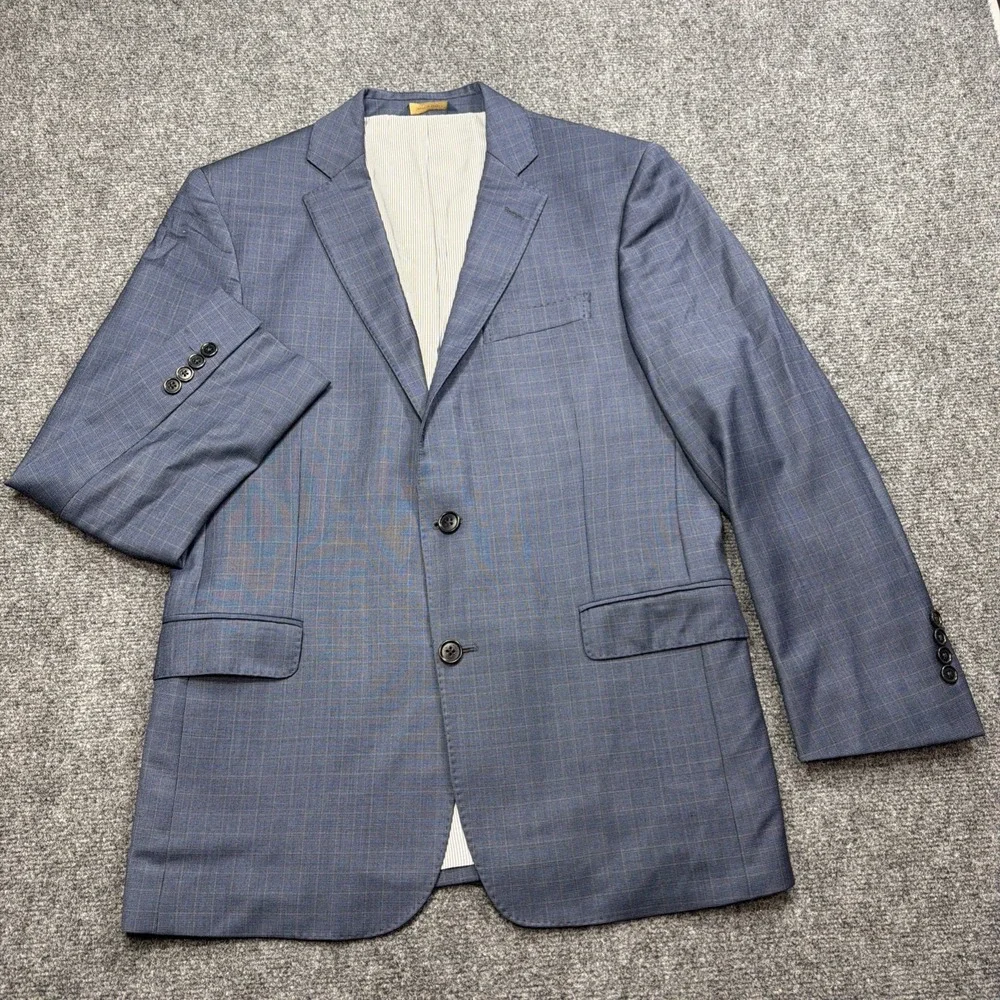 Brooks Brothers Blazer Mens 40S Short Blue Check Patterned Explorer Regent Fit